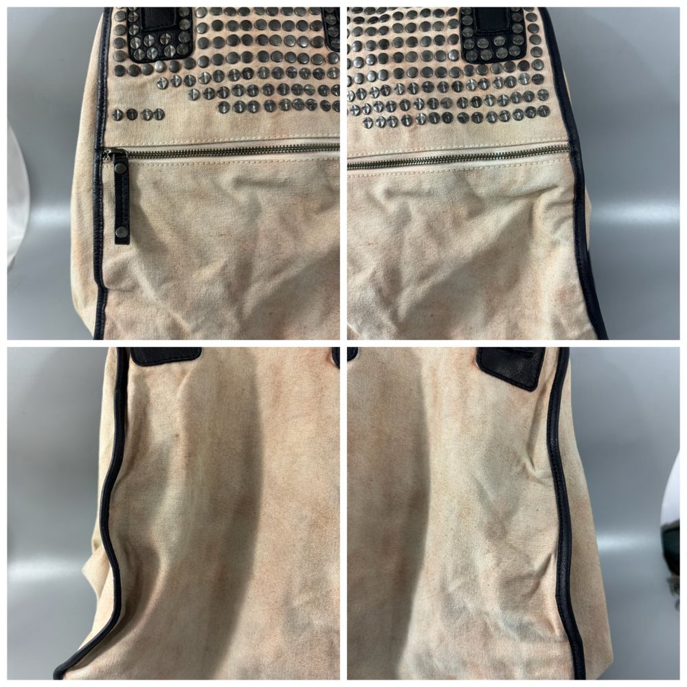 Free People Ryman Distressed Tote Studded Expendable Zipper Center - Picture 7 of 16